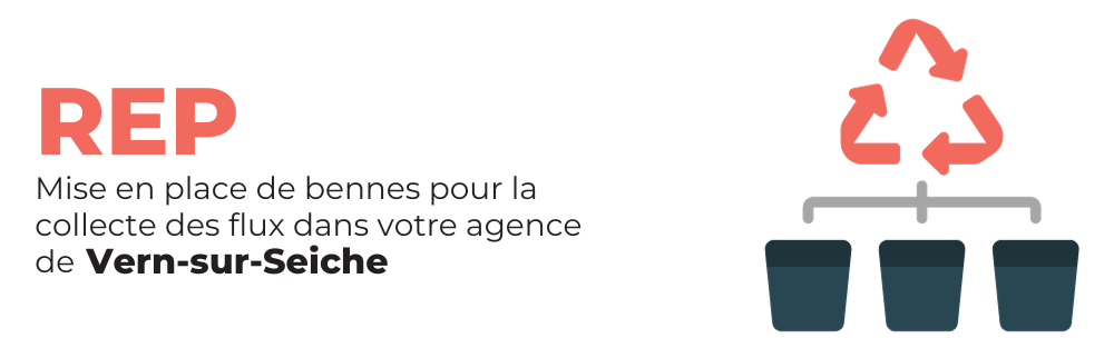 REP - Mise en place de bennes pour la collecte des flux dans votre agence de Vern-sur-Seiche